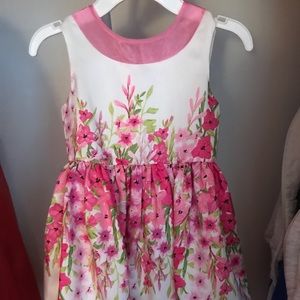 Girls pink and white dress